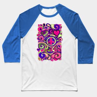 Hippie Peace Art Baseball T-Shirt
